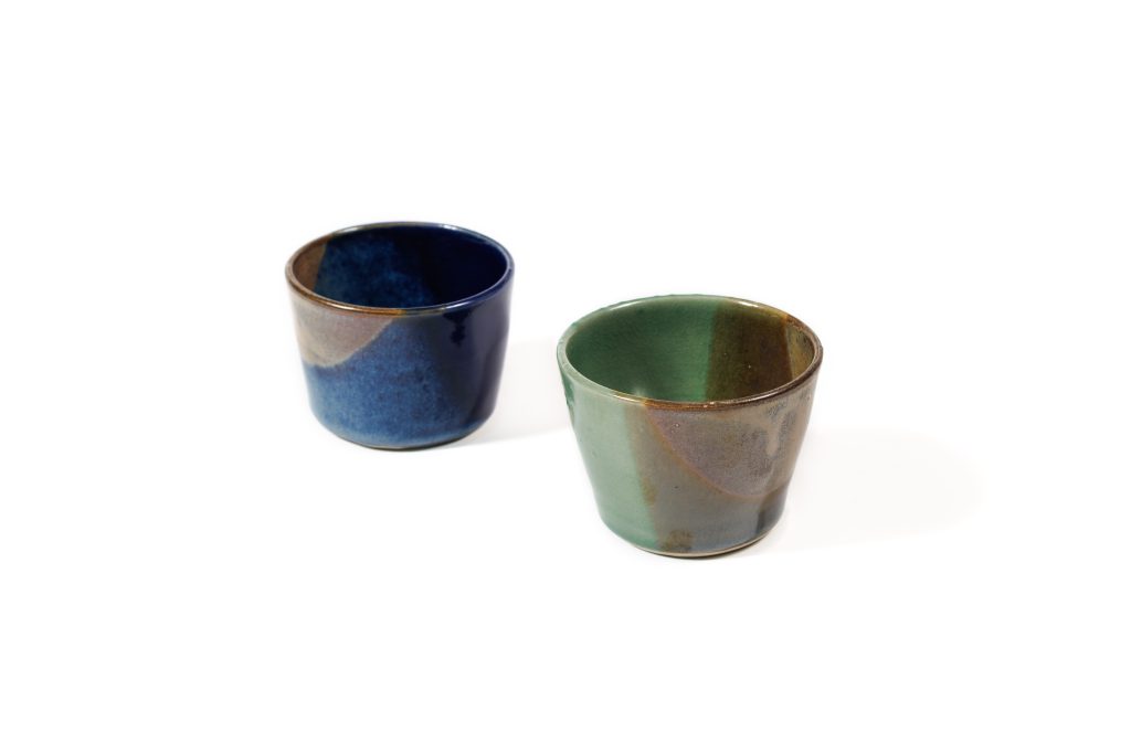 Vasito esmaltado azul