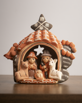 Nacimiento andino pintado a mano